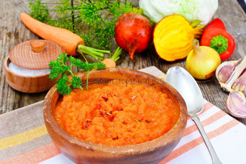 Similar – Image, Stock Photo Pumpkin soup puree