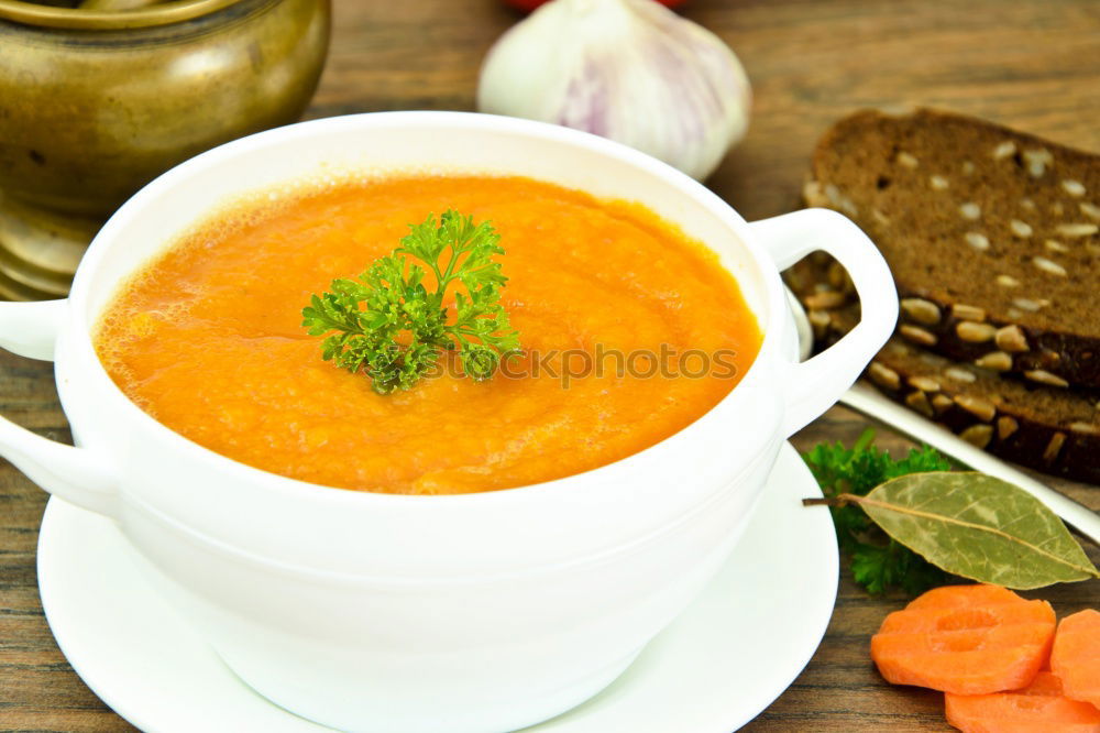 Similar – Image, Stock Photo Pumpkin soup puree