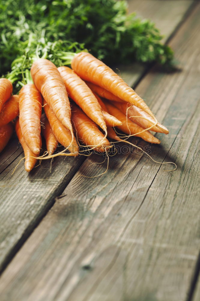 Similar – Image, Stock Photo Fresh raw carrots with leaves on a wooden table