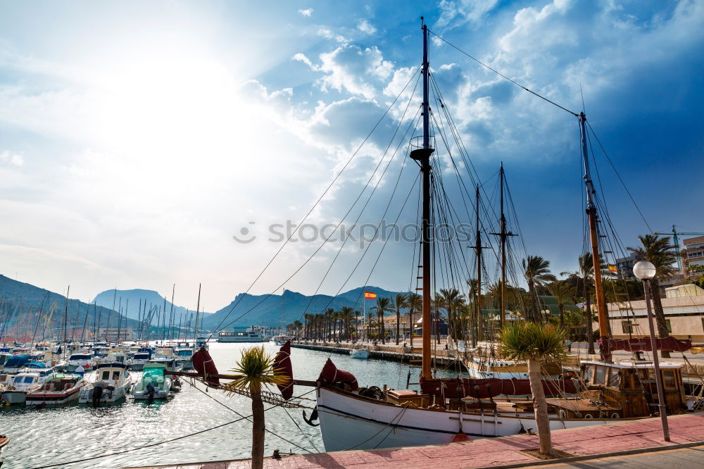 Similar – Image, Stock Photo Motorboats in small dock