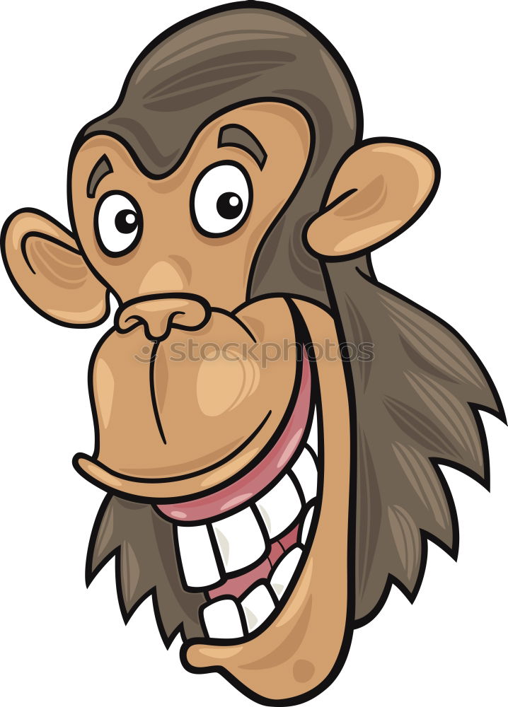 Similar – Image, Stock Photo Person with monkey mask drilling into nose