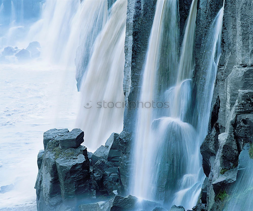 Similar – Image, Stock Photo Closeup of frozen waterfall Godafoss in Iceland