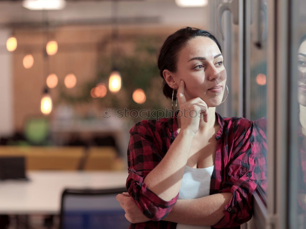 Similar – Black woman with afro hair drinking a coffee