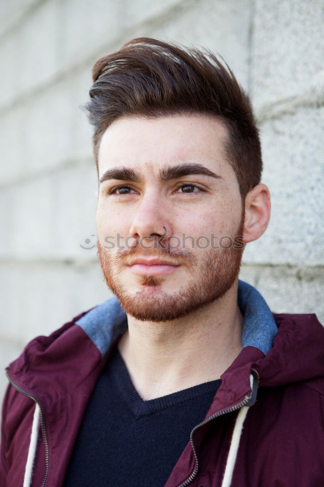 Similar – Image, Stock Photo Portrait of a very handsome Caucasian man with a beard and white shirt.