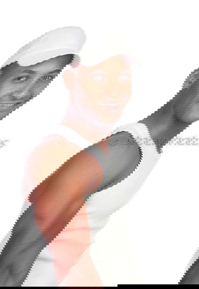 Similar – Image, Stock Photo Fit shirtless young black man doing stretching