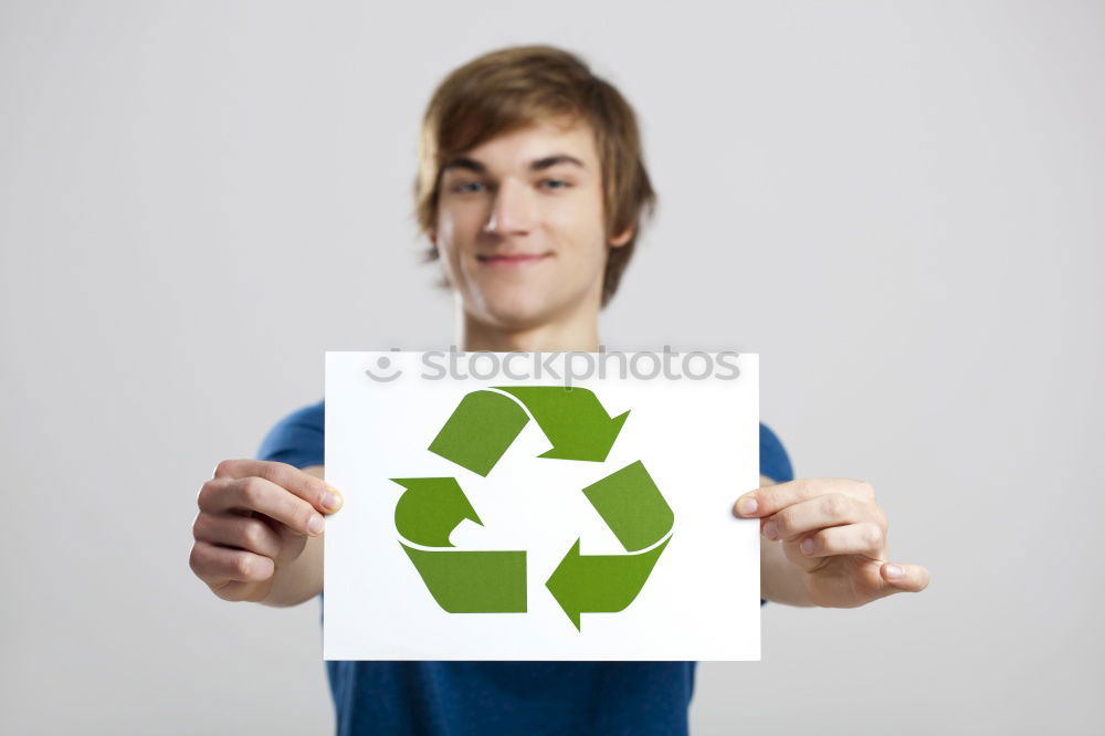 Similar – Yellow, red and blue recycle bins with recycle symbol. Recycling concept