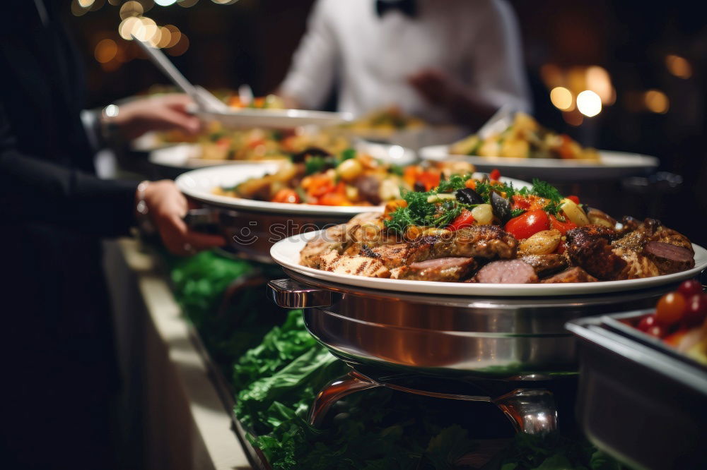 Similar – Korean hot pot and people taking food with chopsticks.