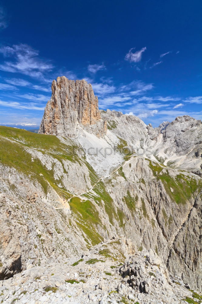 Similar – Image, Stock Photo View between two rock crevices to the next mountains in the Dolomites