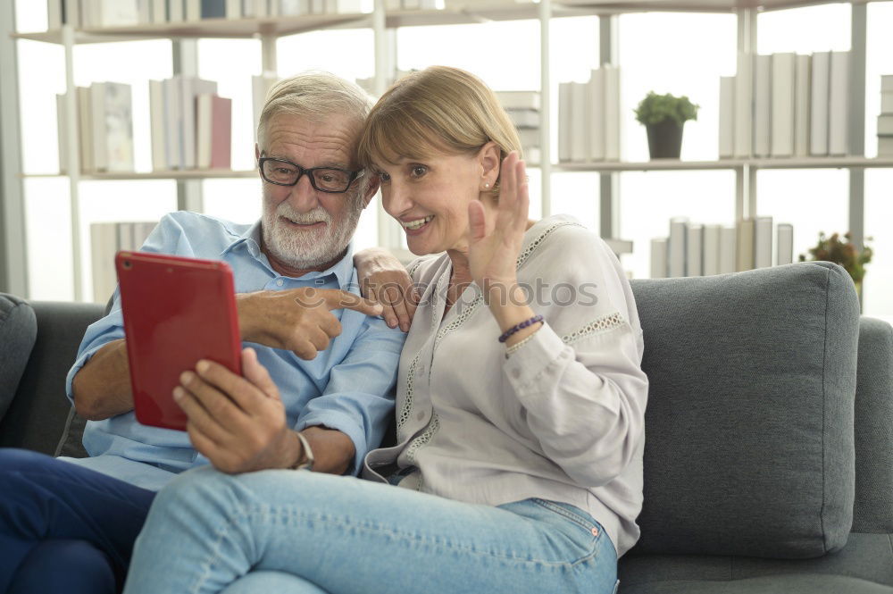 Similar – Image, Stock Photo Mother and son browsing together on laptop