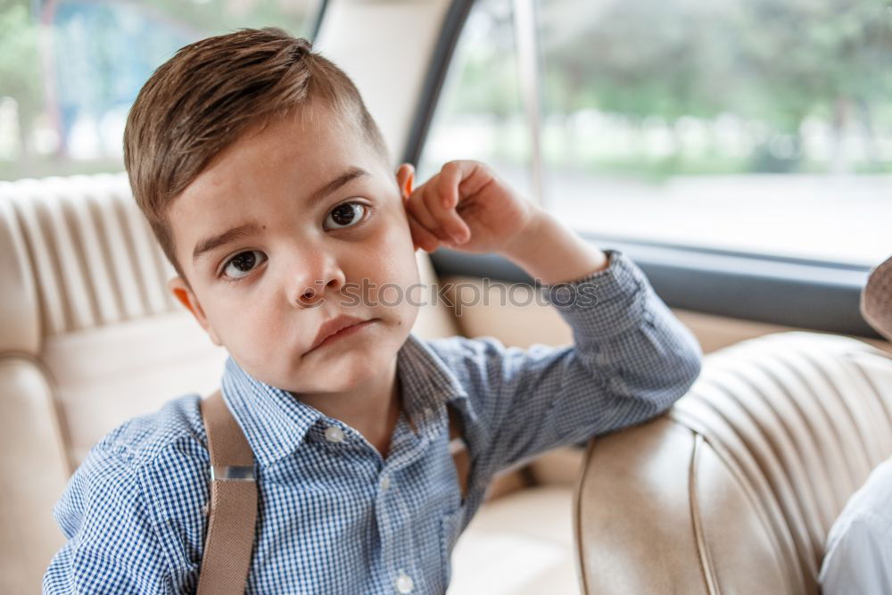 Similar – Image, Stock Photo sad little boy Face