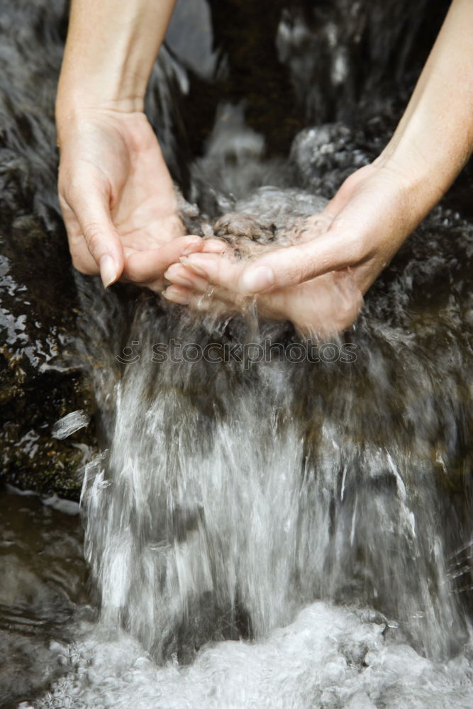 Similar – Image, Stock Photo Hand touching fresh water in a lake