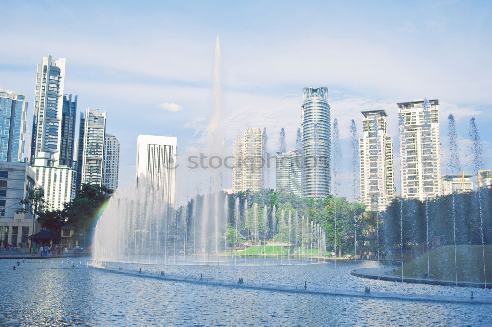 Similar – Image, Stock Photo Modern city skyline in sunlight