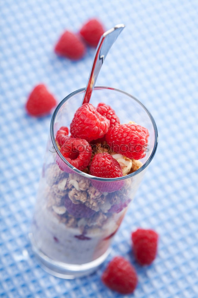 Similar – Chia yogurt with raspberries in a glass cup