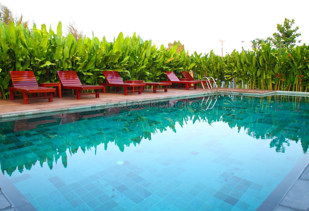 Similar – Image, Stock Photo Chairs by the pool Joy