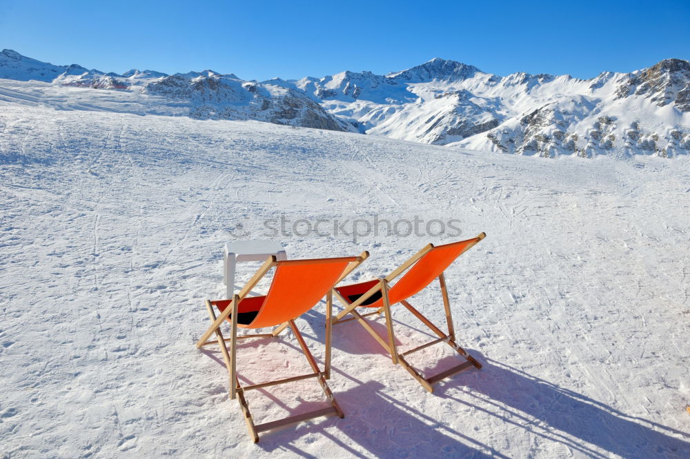 Similar – white winter land, wooden sledge