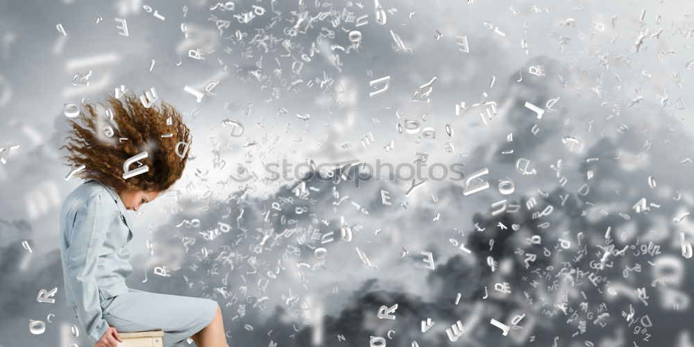 Similar – Image, Stock Photo Portrait of a young, sexy brunette woman, with lot of hair in the face, in white color painted decorative, lies on the floor. Creative expressive abstract body painting art, copy space.