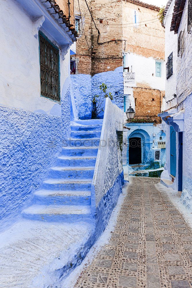 Blue street in Chefchaouen, Morocco