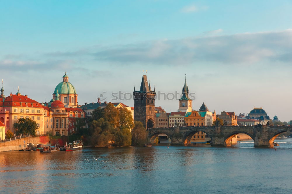 Similar – Prague panorama with its river and buildings