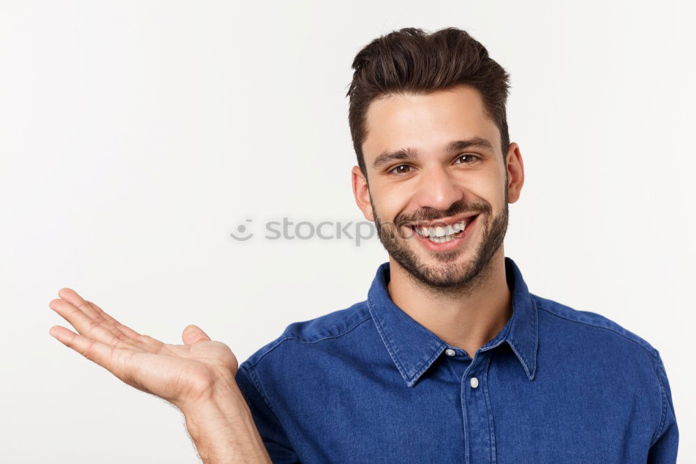 Similar – Image, Stock Photo Young handsome bearded hipster