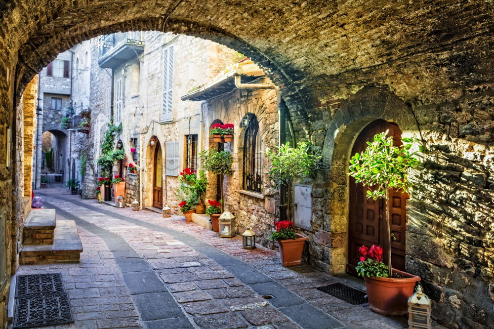 Similar – Image, Stock Photo Spanish alley. Art Village
