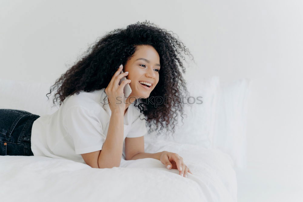 Similar – Image, Stock Photo Young casual woman using her smartphone