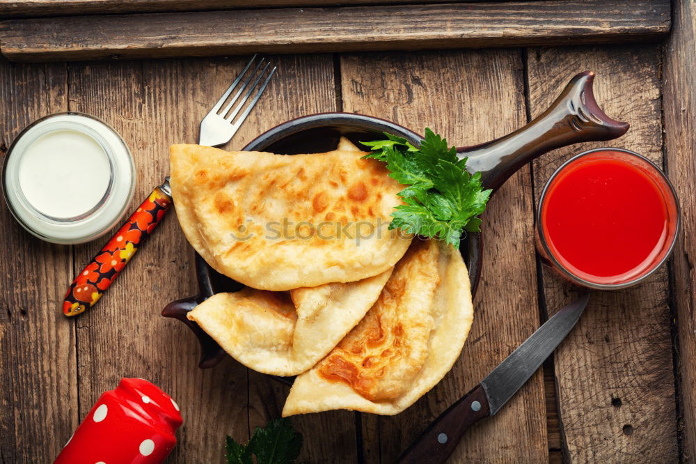 Similar – Image, Stock Photo Crepes with chocolate cream and strawberries