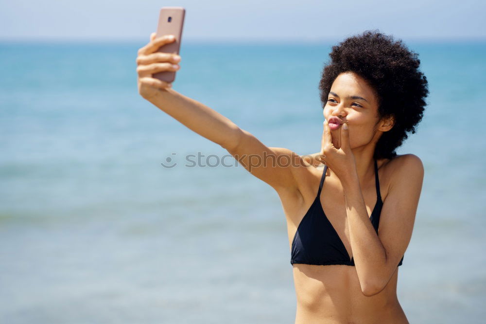 Similar – Image, Stock Photo Two girls taking selfie photograph with smart phone