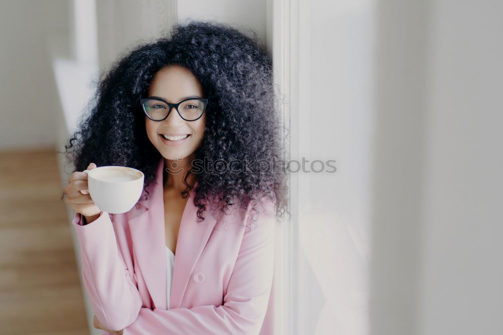 Similar – Image, Stock Photo beautiful black woman on bed with laptop and cup of coffee