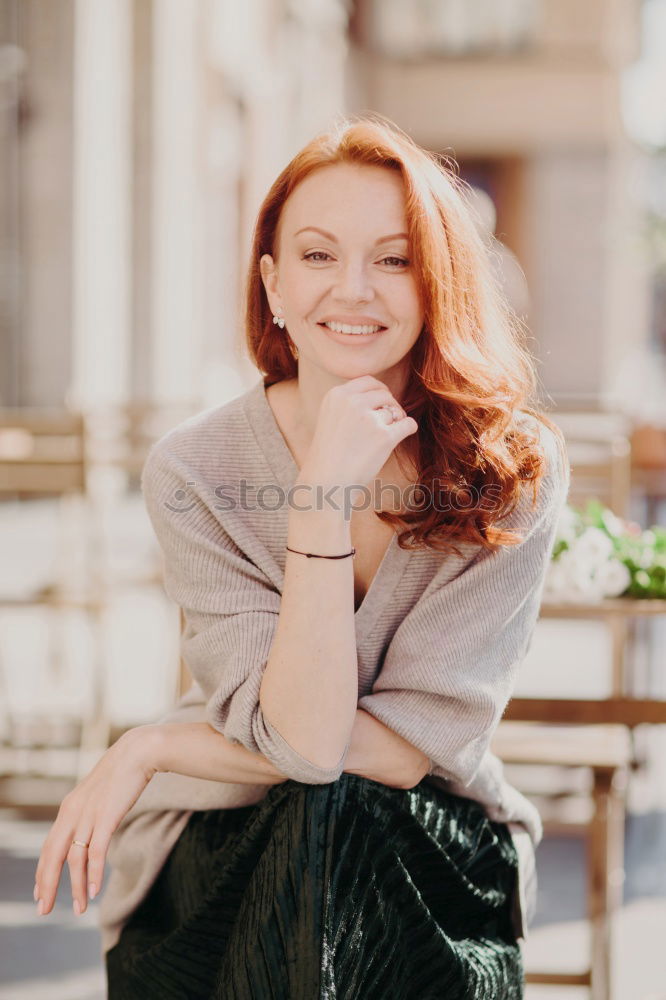 Image, Stock Photo young readhead woman relaxing at home