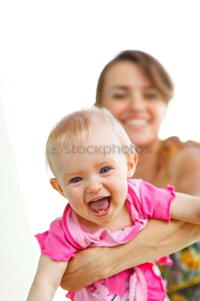 Similar – Image, Stock Photo Woman and her cute little daughter are hugging