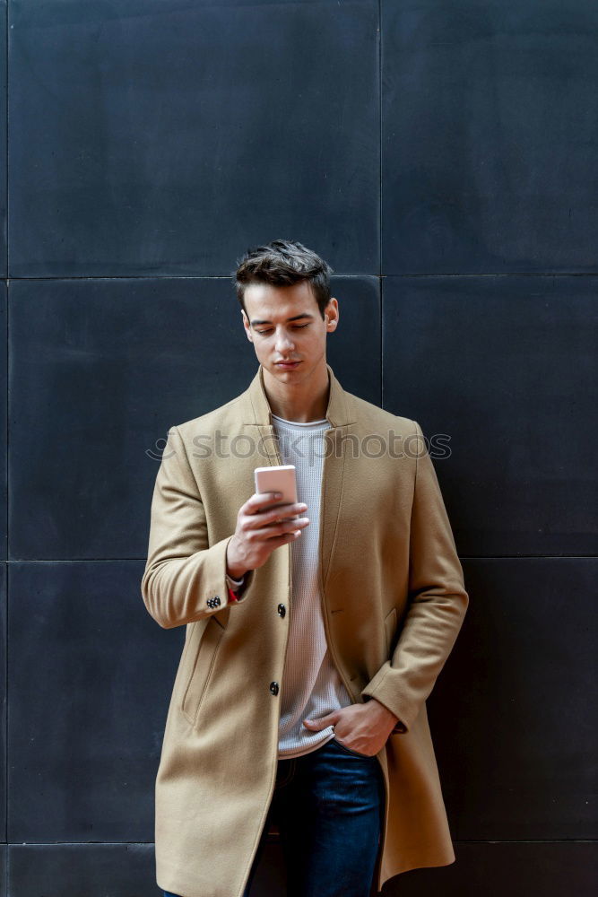 Similar – Image, Stock Photo Young man wearing winter clothes standing in the street