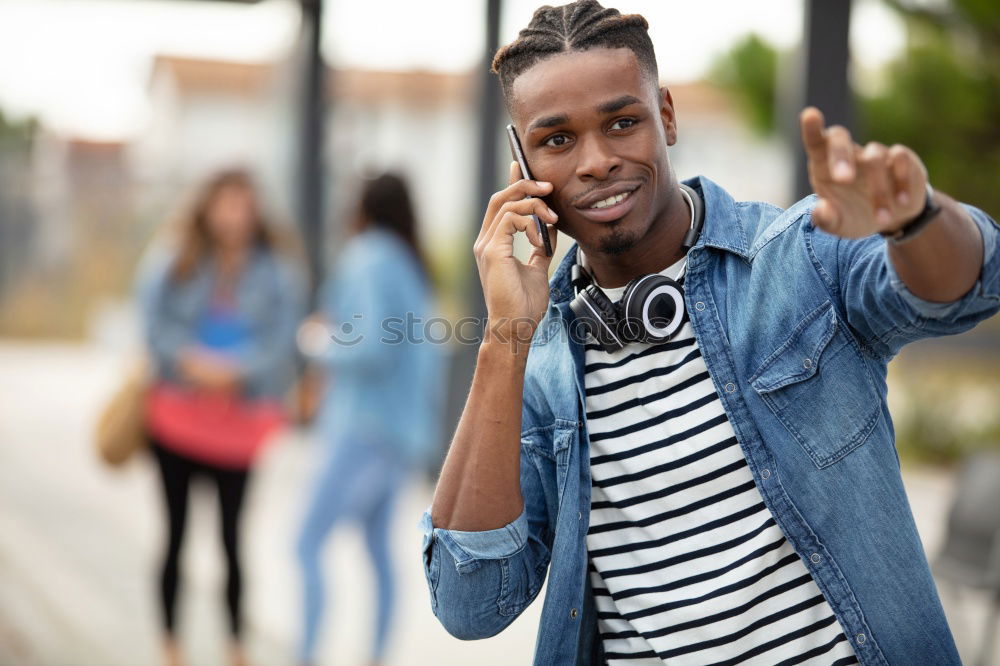 Similar – Image, Stock Photo Portrait of a cheerful young african woman standing outdoors