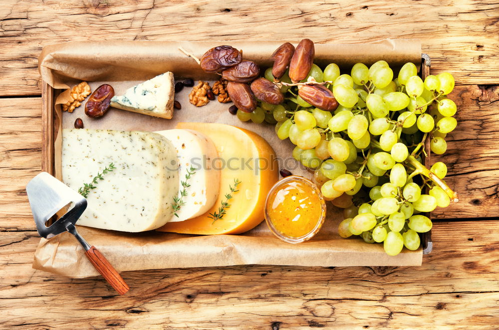 Image, Stock Photo cheese and grapes board