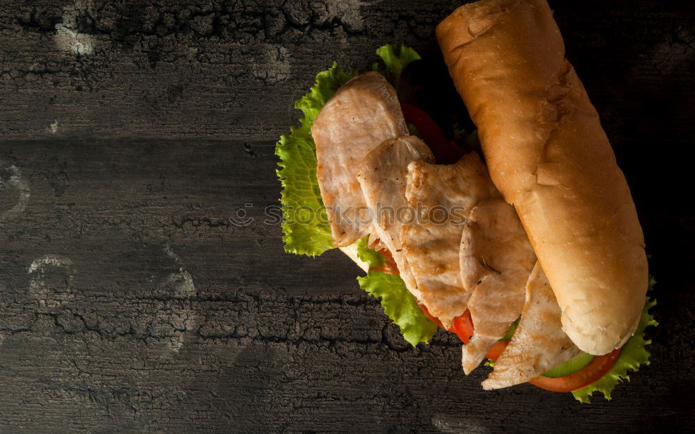 Similar – Foto Bild belegtes brötchen auf neun uhr