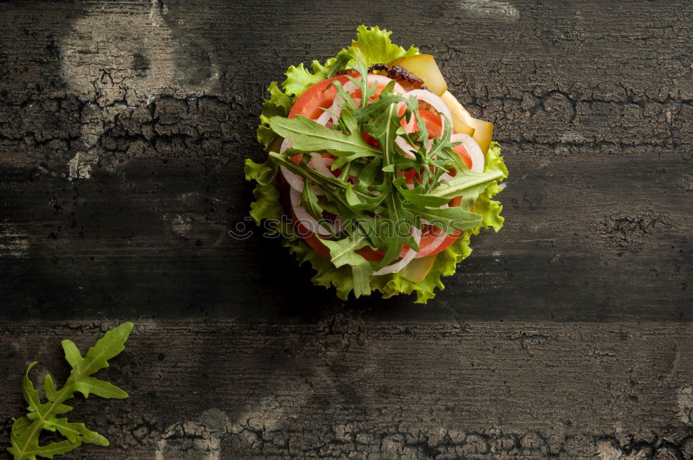 Similar – Foto Bild belegtes brötchen auf neun uhr