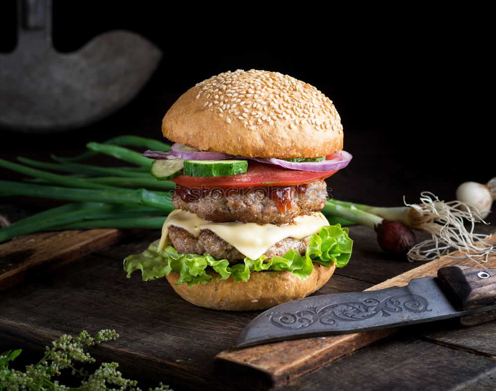 Similar – Image, Stock Photo Healthy fish sandwich with cornbread and matjes