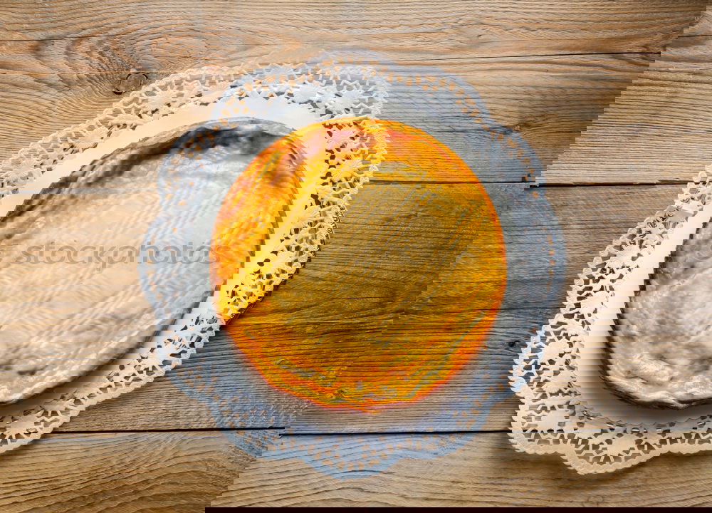 Image, Stock Photo Cheese cake on rustic wood with cake tip
