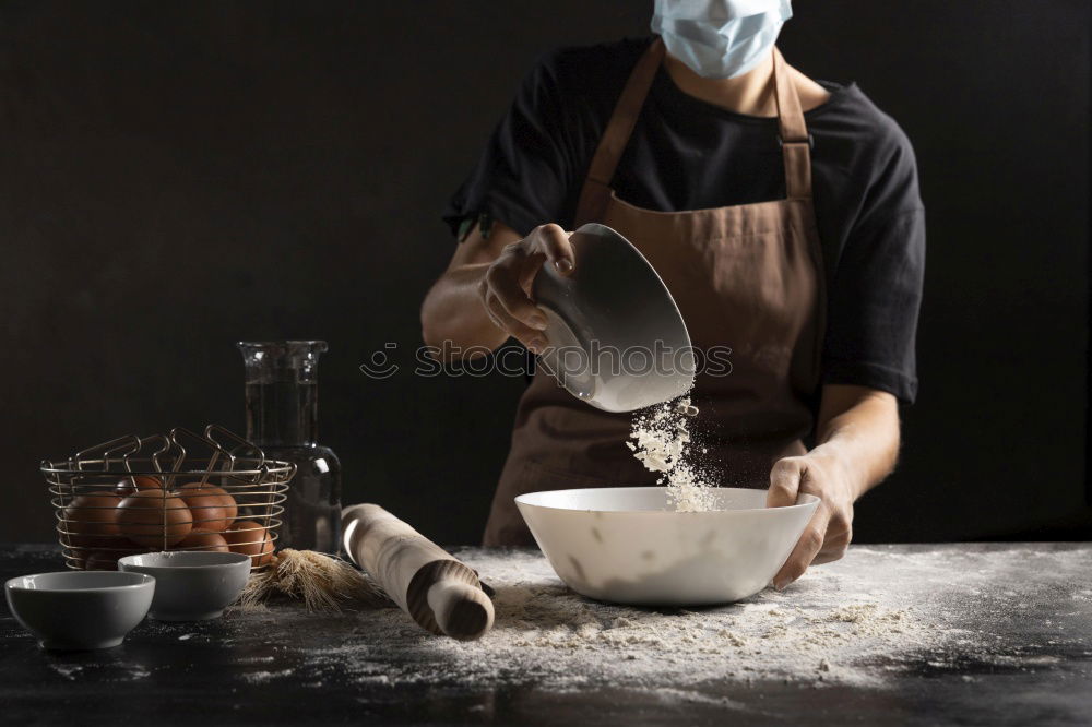 Similar – Image, Stock Photo Person cracking egg in bowl on table