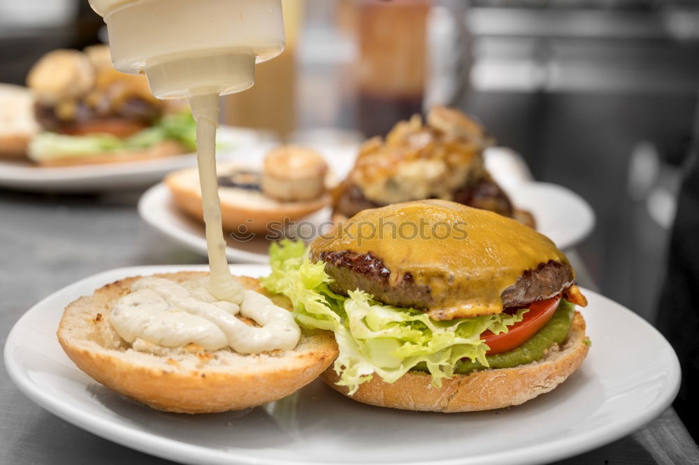 Similar – Image, Stock Photo Burger & Beer Food