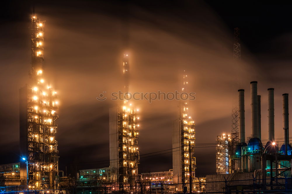 Similar – Image, Stock Photo Industrial Fire 1 Refinery