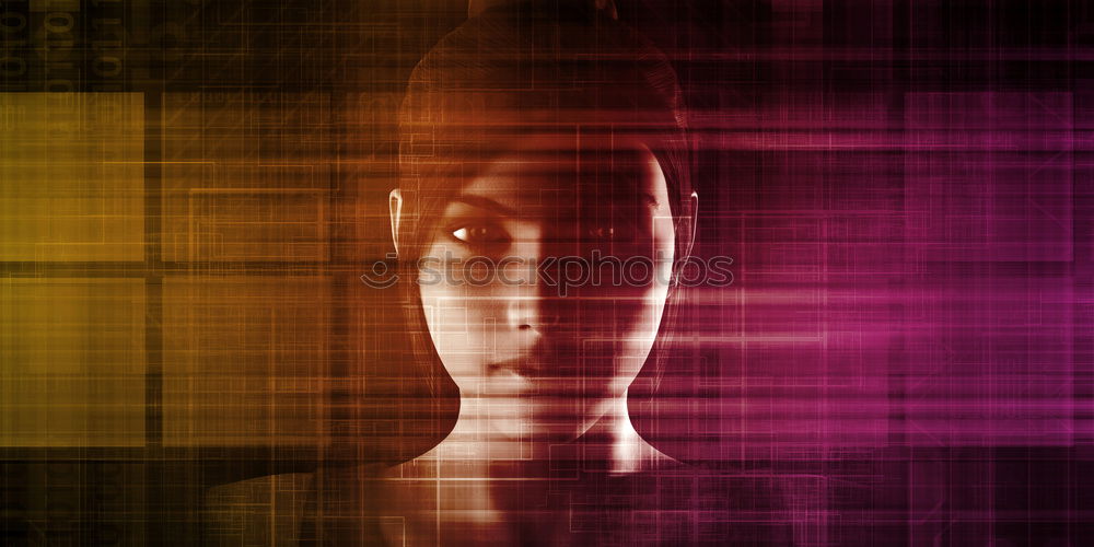 Similar – Image, Stock Photo Profile of a woman with forehead fringes