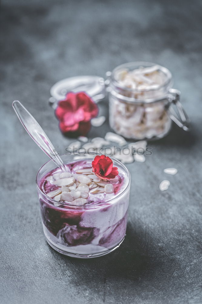 Similar – Image, Stock Photo Blueberries and yogurt chia pudding parfait