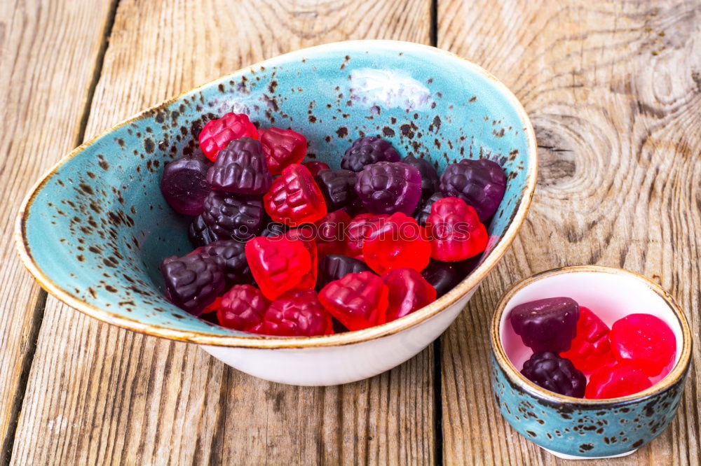 Homemade jam on wooden table