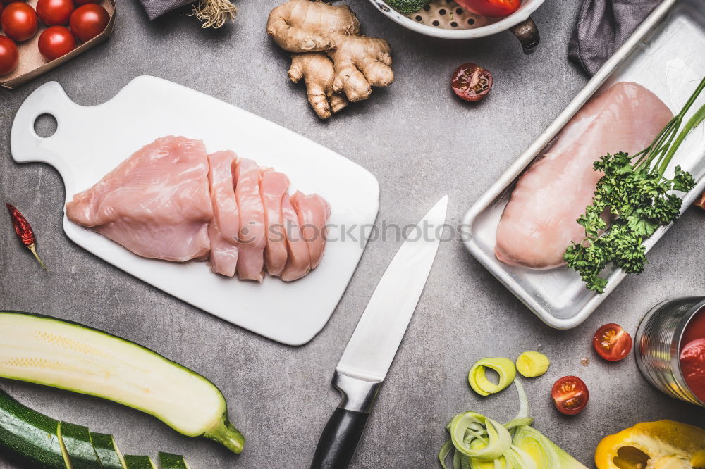 Similar – Image, Stock Photo Raw chicken breast fillet for healthy cooking