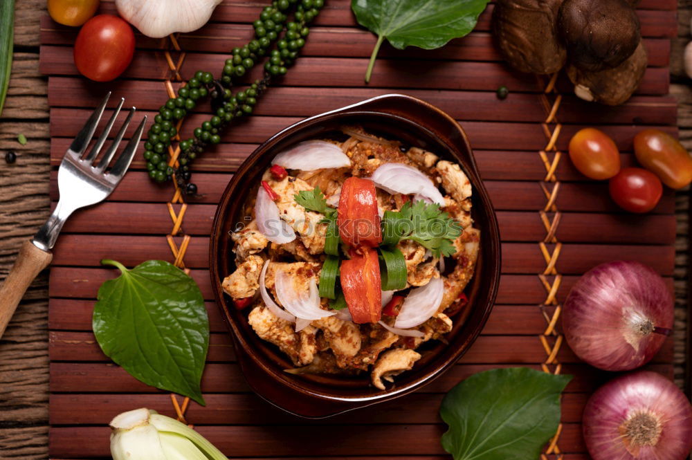 Similar – Image, Stock Photo Balanced diet: beef, steamed vegetables and rice