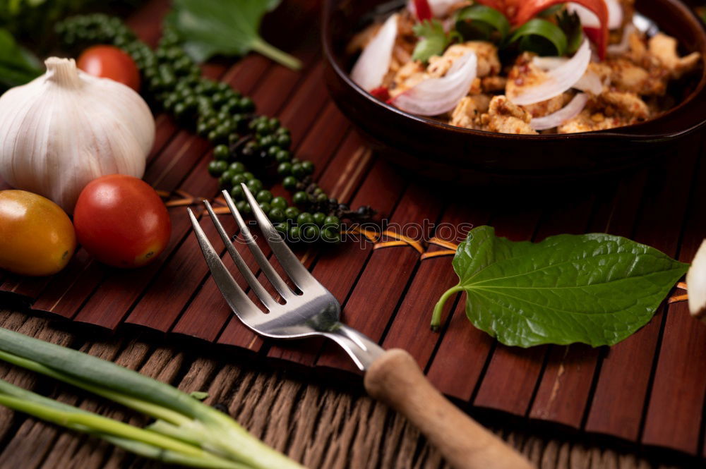 Similar – Image, Stock Photo Soy sauce with chopsticks, rice noodles and vegetables