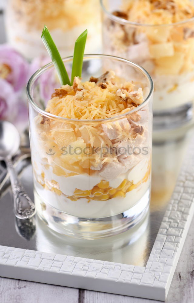 Similar – Chia pudding parfait, layered with banana and granola