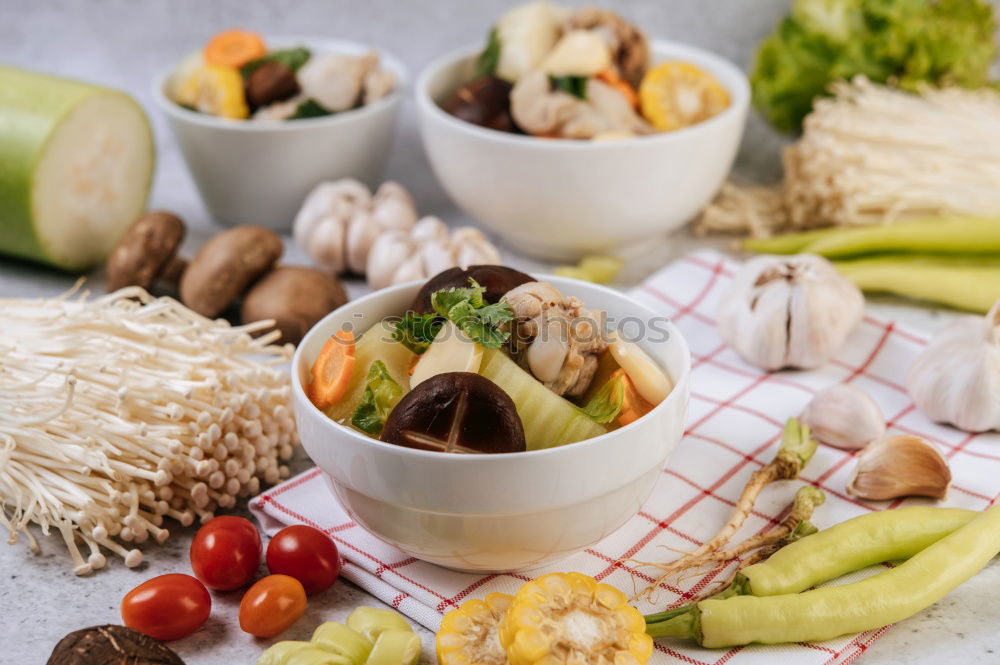 Similar – Image, Stock Photo Asian cuisine. Ingredients for Stir Fry with tofu and noodles