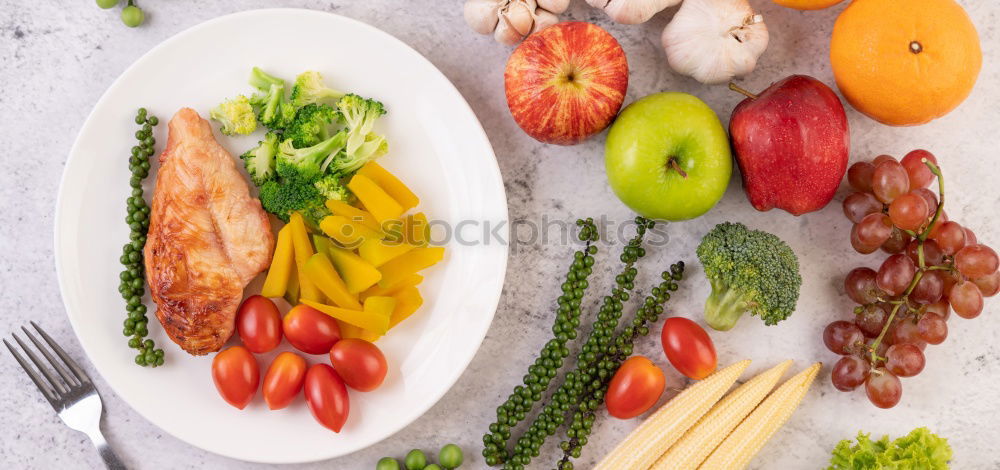 Similar – Image, Stock Photo Summer salad with tomatoes and feta cheese