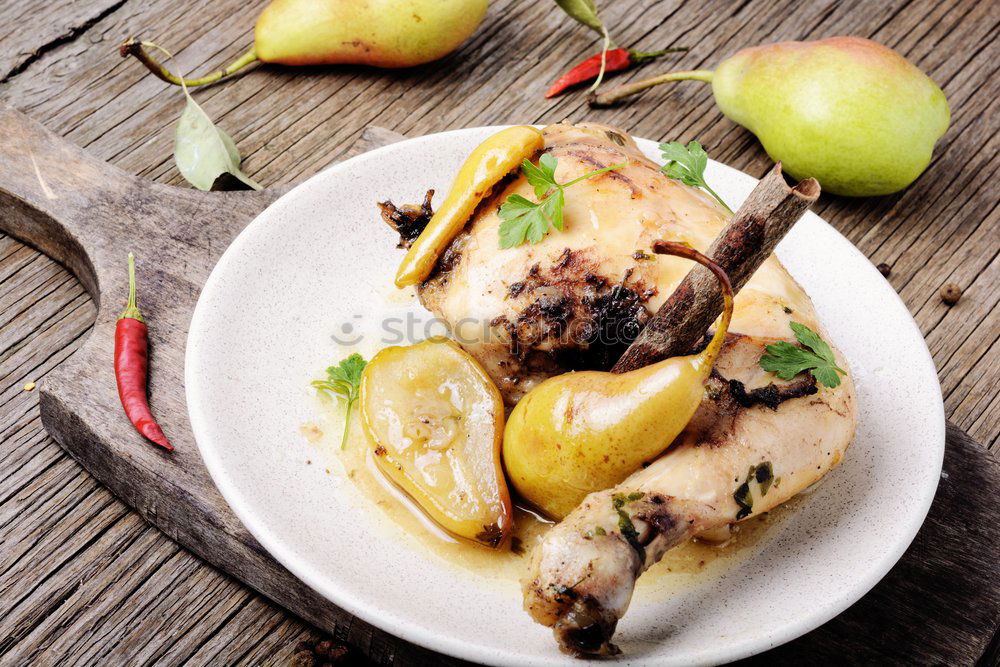 Similar – Image, Stock Photo Chicken stewed in pear